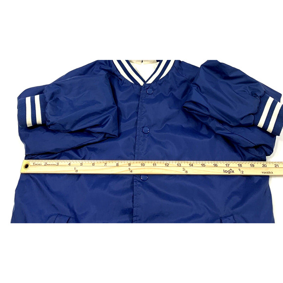 Vintage Wedgefield Jacket Mens Small S Blue Bomber Nylon Snap Up Varsity - Picture 7 of 14